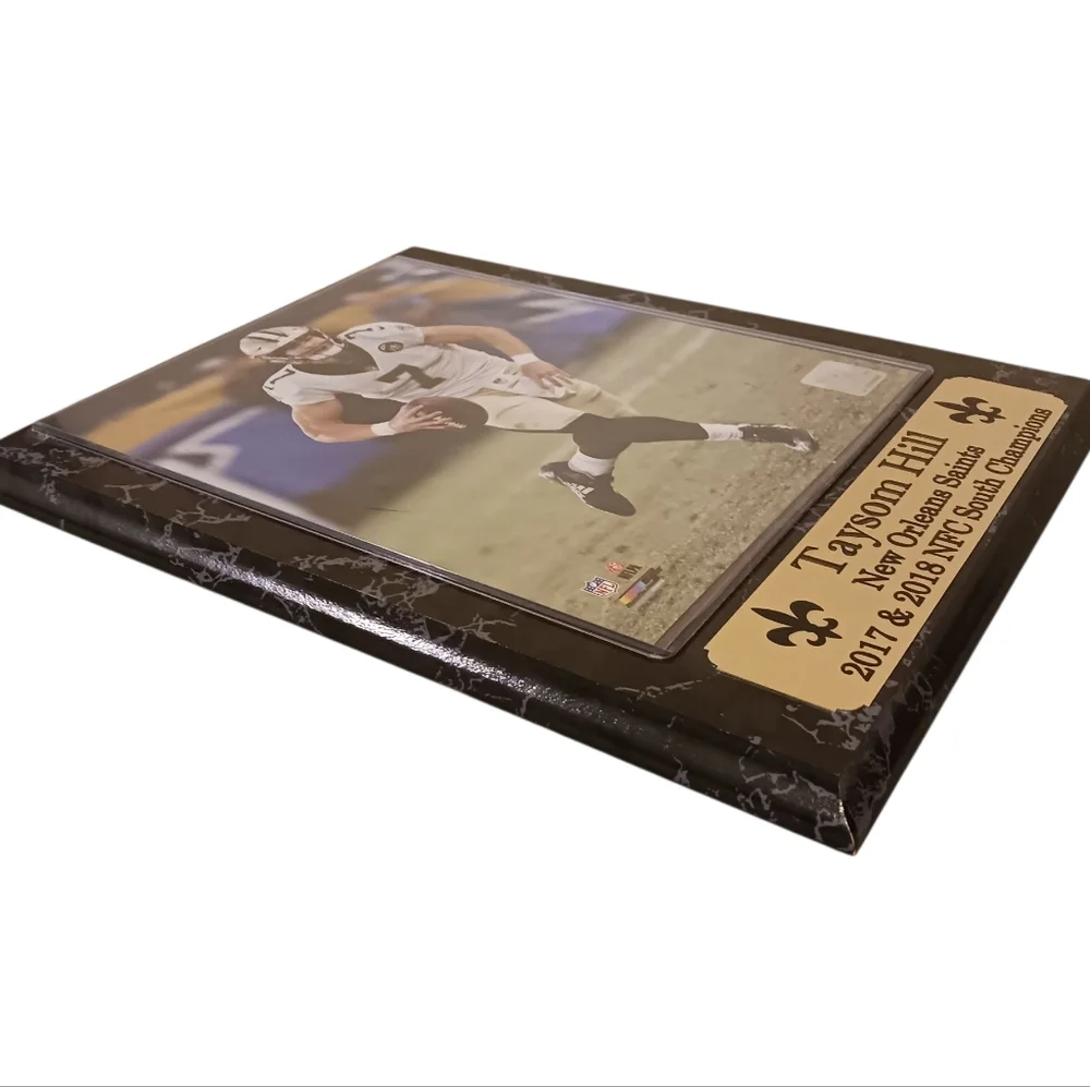 17/'18 NFC South Champions New Orleans Saints #7 Taysom Hill Card Plaque